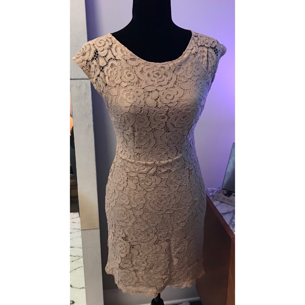 Black Swan 🌻 Nude Lace Dress